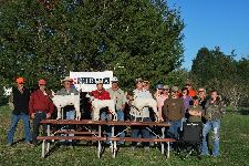 Open Shooting Dog Winner's (L-R) 1st- KC's Shrimpboot Aka Karl w/Ken Sauer; 2nd place Erin's Sweet Alabama w/Mike Sandifer; 3rd place Mr. Mac's Zap w/ Mike Wheat.