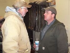 Retired post master Larry Carpenter is explaining to Kevin Western that every day is Saturday!