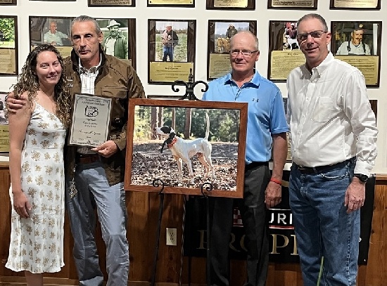 Indian Creek Kennels proudly accepting Open Handler of the Year awards.